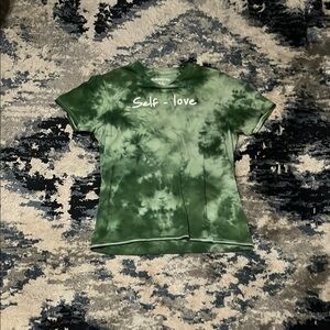 Green Tie-Dye 'Self-Love' T-Shirt